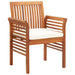 Garden Dining Chairs with Cushions 2 Pcs Solid Acacia Wood