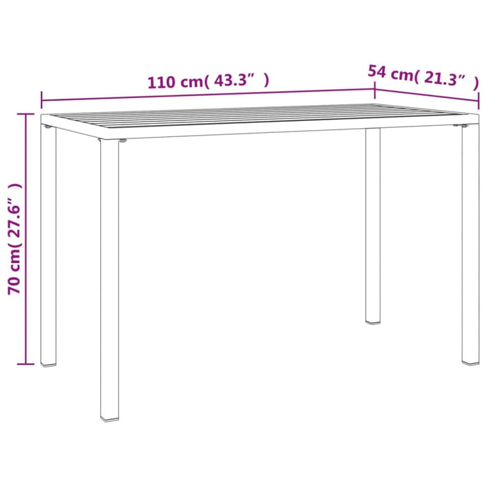 Garden Dining Table Anthracite 110x54x70 Cm Steel Tlalbb