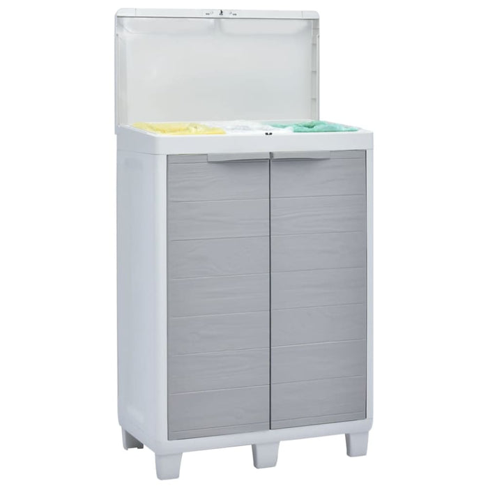 Garden Dustbin with 3 Bags Light Grey 65x38x102 Cm Aplio