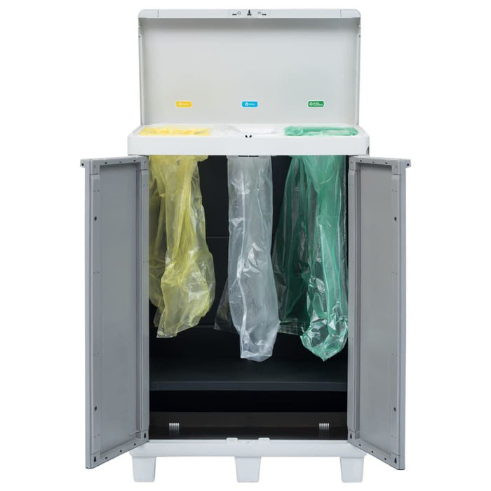 Garden Dustbin with 3 Bags Light Grey 65x38x102 Cm Aplio