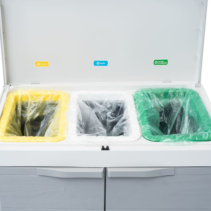 Garden Dustbin with 3 Bags Light Grey 65x38x102 Cm Aplio