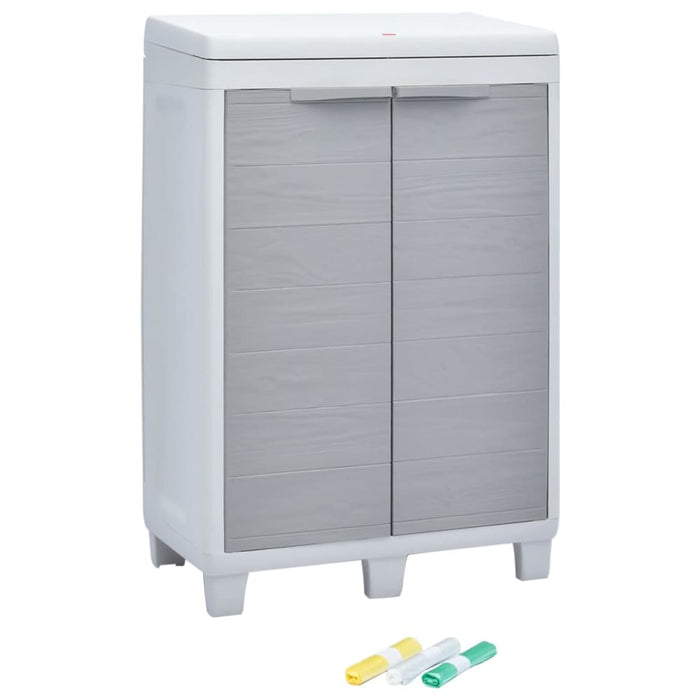 Garden Dustbin with 3 Bags Light Grey 65x38x102 Cm Aplio