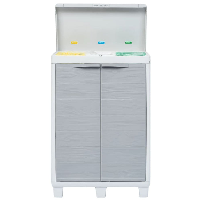 Garden Dustbin with 3 Bags Light Grey 65x38x102 Cm Aplio