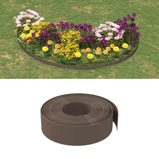 Garden Edging Brown 10 m 15 Cm Polyethylene Opatkn