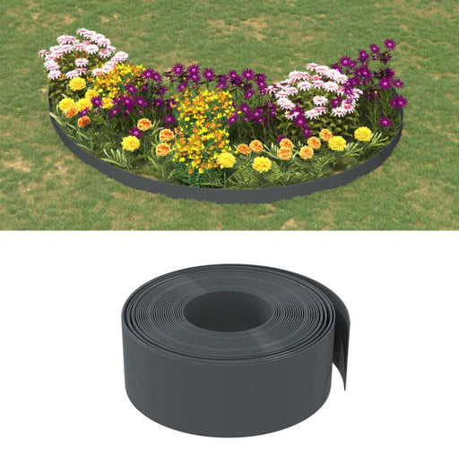 Garden Edging Grey 10 m 20 Cm Polyethylene Opatkk