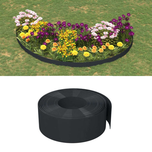 Garden Edgings 2 Pcs Black 10 m 20 Cm Polyethylene Toppapl