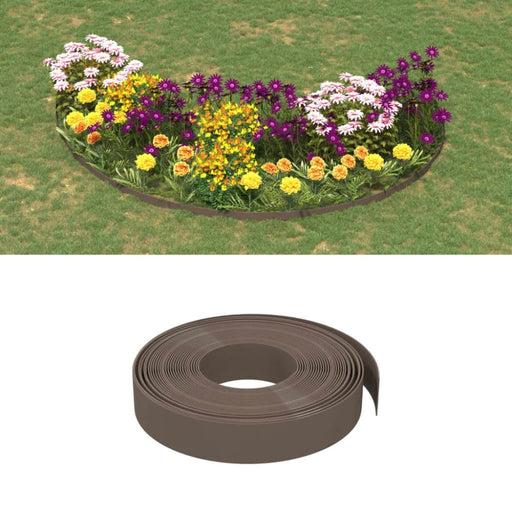 Garden Edgings 2 Pcs Brown 10 m Cm Polyethylene Toppatl