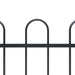 Garden Fence With Hoop Top Steel 1.7x0.6 m Black Oaakxn