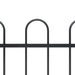 Garden Fence With Hoop Top Steel 3.4x0.8 m Black Xiilan