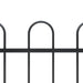 Garden Fence With Hoop Top Steel 5.1 m Black Xiilpn