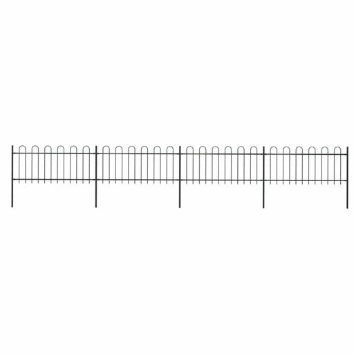 Garden Fence With Hoop Top Steel 6.8x0.8 m Black Xiilpb