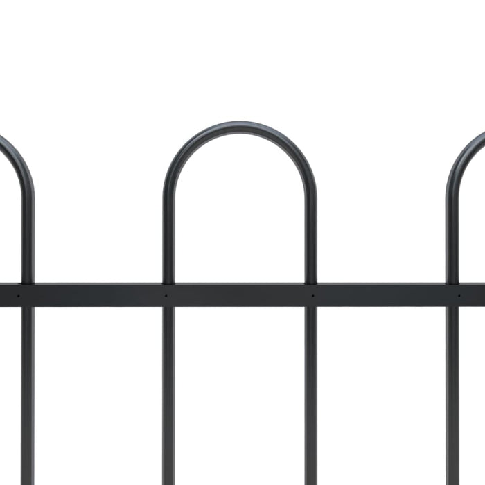Garden Fence With Hoop Top Steel 8.5x0.8 m Black Xiilpo