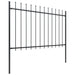 Garden Fence With Spear Top Steel 1.7x1.2 m Black Oaakxl