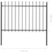 Garden Fence With Spear Top Steel 1.7x1.2 m Black Oaakxl