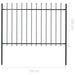 Garden Fence With Spear Top Steel 1.7x1.5 m Black Oaakxi