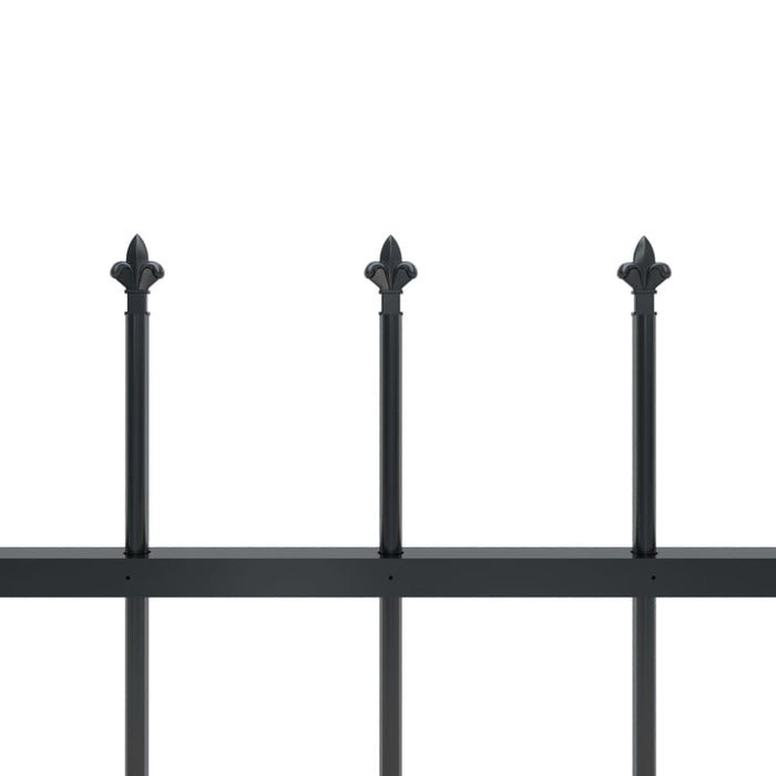 Garden Fence With Spear Top Steel 3.4 m Black Xiilox