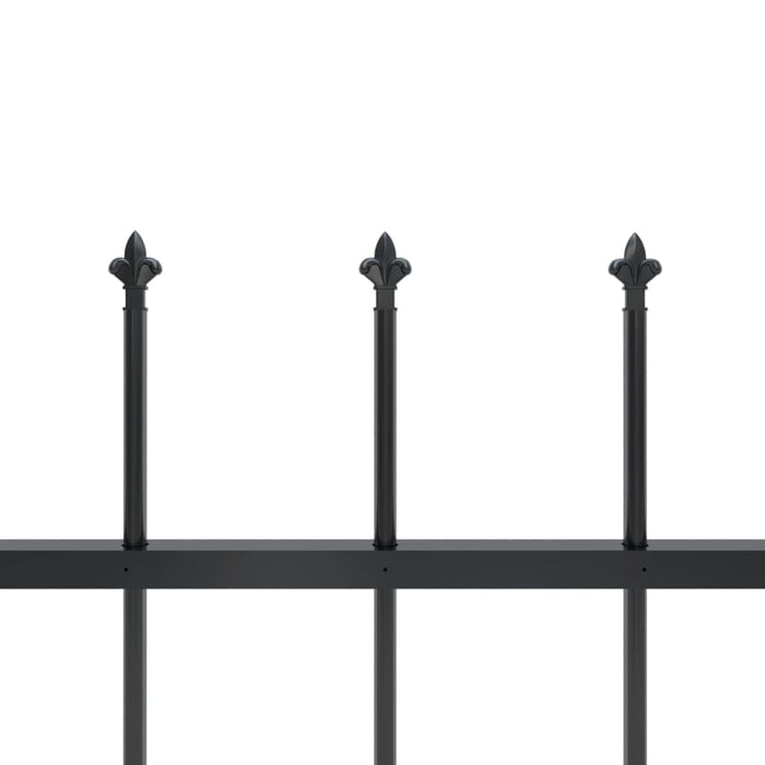 Garden Fence With Spear Top Steel 3.4 m Black Xiiltb