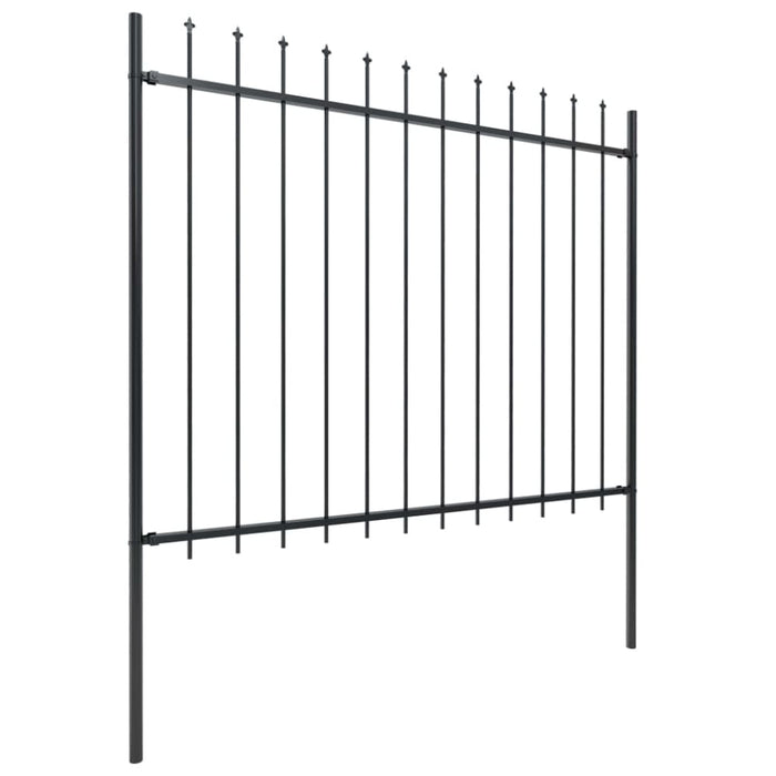 Garden Fence With Spear Top Steel 3.4 m Black Xiiltb