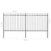 Garden Fence With Spear Top Steel 3.4 m Black Xiiltb