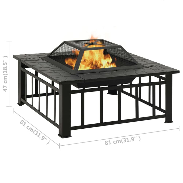 Garden Fire Pit with Pokerxxl Steel Toonnn