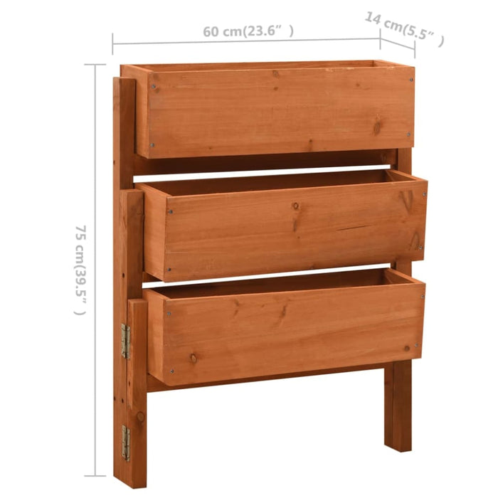 Garden Folding Planter Orange 60x14x75 Cm Solid Firwood