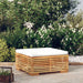Garden Footrest with Cream Cushion Solid Wood Teak Tokopn