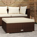 Garden Footrest with Cushion Brown 70x70x30 Cm Poly Rattan