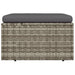 Garden Footrest with Cushion Grey 55x55x30 Cm Poly Rattan