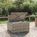 Garden Footrest with Cushion Grey 55x55x30 Cm Poly Rattan