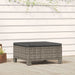 Garden Footrest with Cushion Grey Poly Rattan Tlxlkp