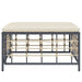 Garden Footstool with Beige Cushion Poly Rattan Tlaotx
