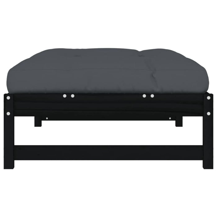 Garden Footstool Black 120x80 Cm Solid Wood Pine Nxpiao