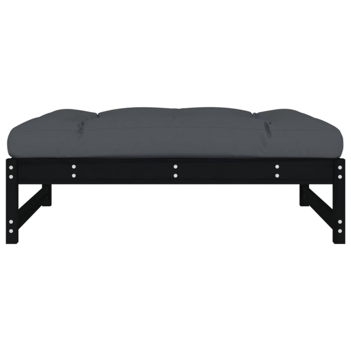 Garden Footstool Black 120x80 Cm Solid Wood Pine Nxpiao