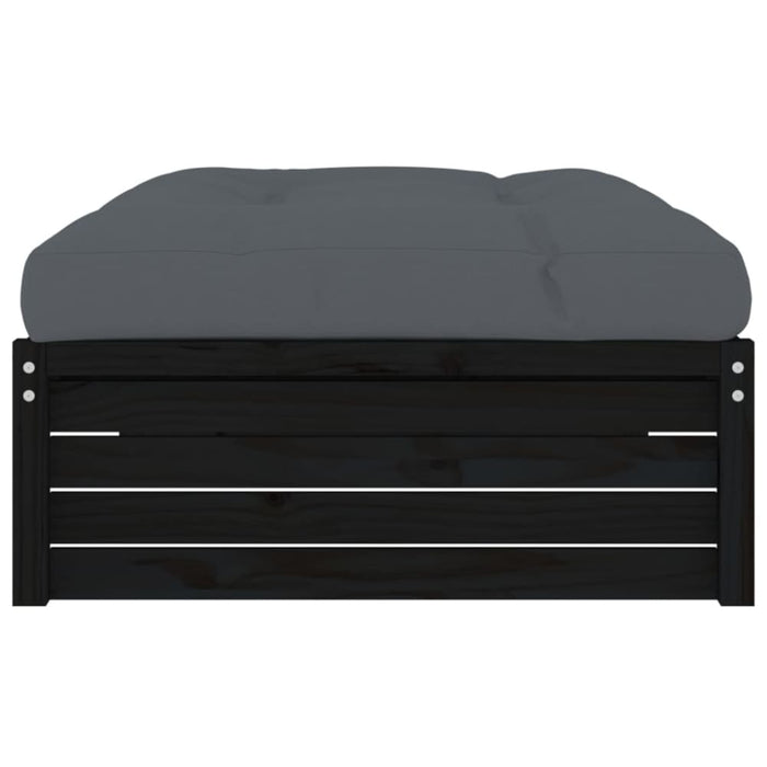 Garden Footstool Black 120x80 Cm Solid Wood Pine Nxpilk