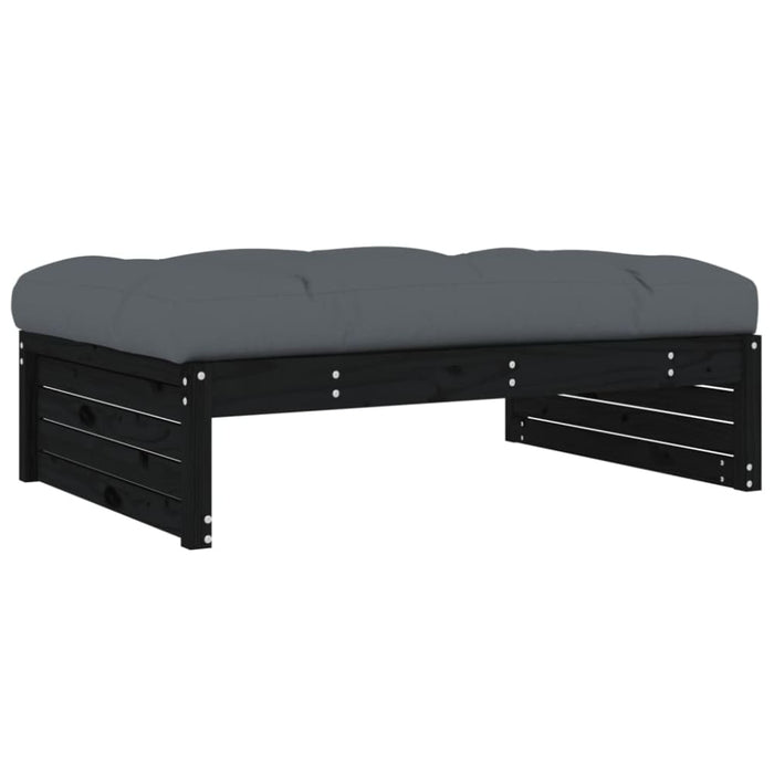 Garden Footstool Black 120x80 Cm Solid Wood Pine Nxpilk