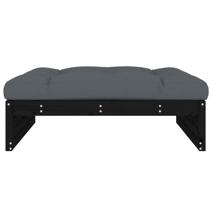 Garden Footstool Black 120x80 Cm Solid Wood Pine Nxpilk