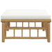 Garden Footstool with Cream White Cushion Bamboo Tlxtbx