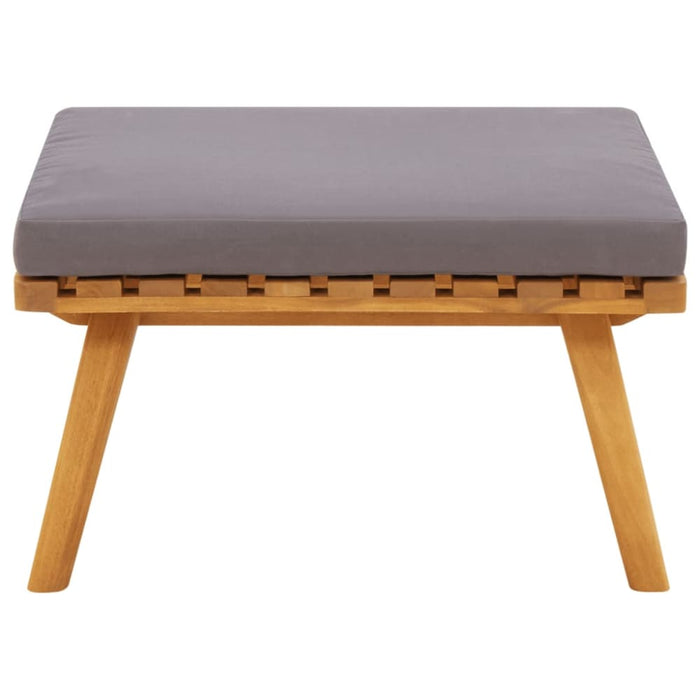 Garden Footstool with Cushion 60x60x29 Cm Solid Acacia Wood