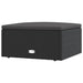 Garden Footstool with Cushion Black Poly Rattan Tokpnk