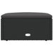 Garden Footstool with Cushion Black Poly Rattan Tokpnk