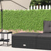 Garden Footstool with Cushion Black Poly Rattan Tokpnk