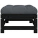 Garden Footstool with Cushion Black Solid Wood Pine Nxpppk