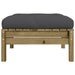 Garden Footstool with Cushion Impregnated Wood Pine Ntnoln