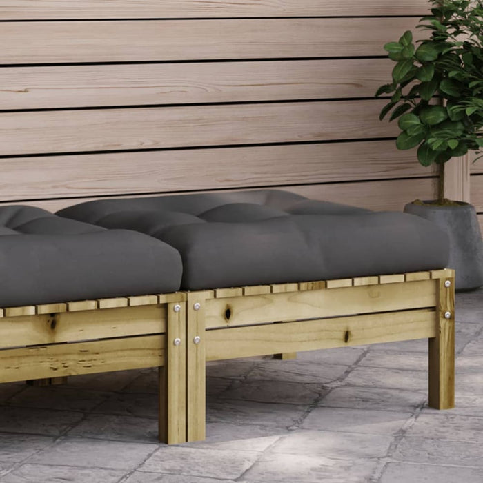 Garden Footstool with Cushion Impregnated Wood Pine Ntnoln