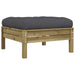 Garden Footstool with Cushion Impregnated Wood Pine Ntnoln