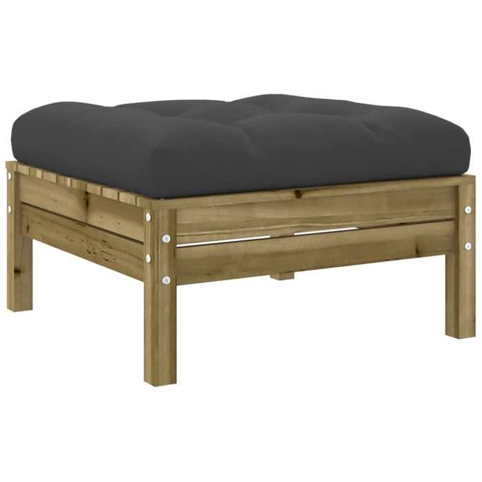 Garden Footstool with Cushion Impregnated Wood Pine Ntnoln