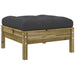 Garden Footstool with Cushion Impregnated Wood Pine Ntnoln
