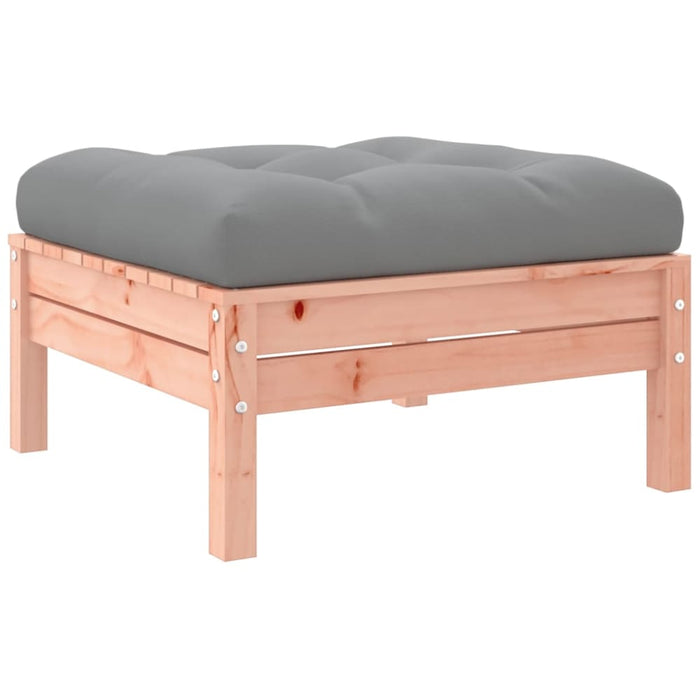Garden Footstool with Cushion Solid Wood Douglas Ntnoli