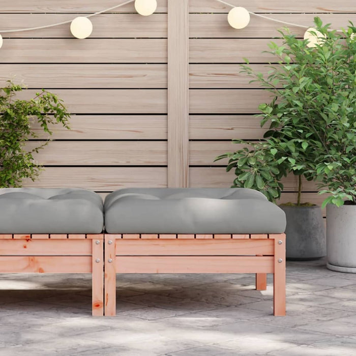 Garden Footstool with Cushion Solid Wood Douglas Ntnoli