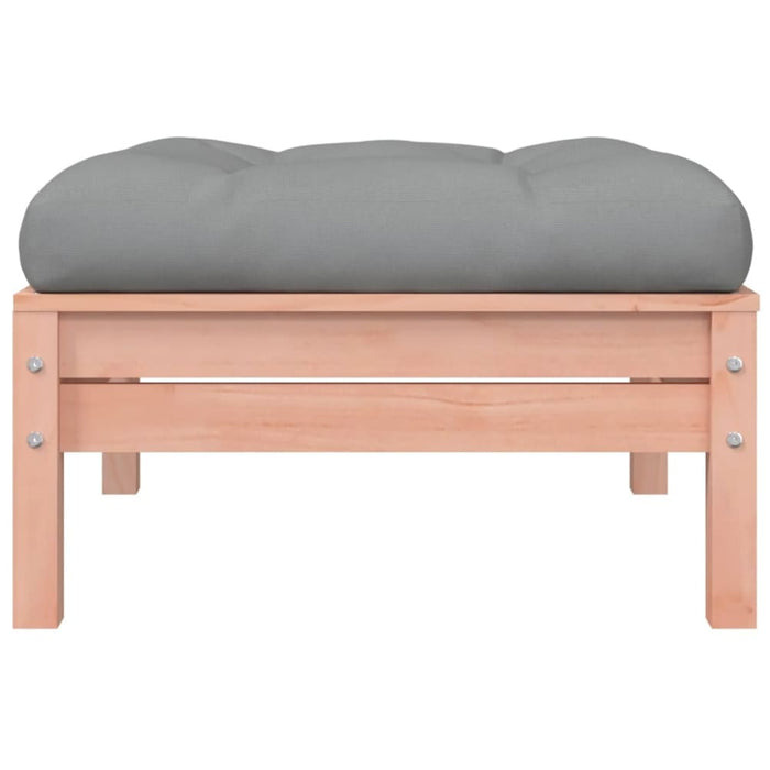 Garden Footstool with Cushion Solid Wood Douglas Ntnoli